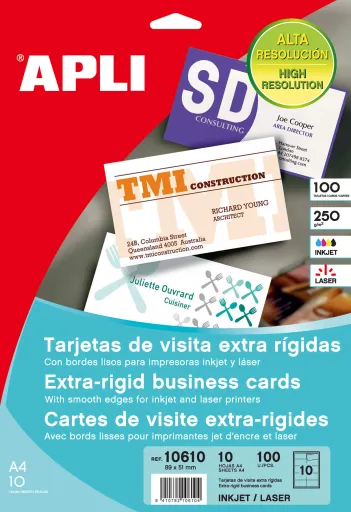 Tarjetas de Visita App Extra Rígidas 200g 89x51 mm