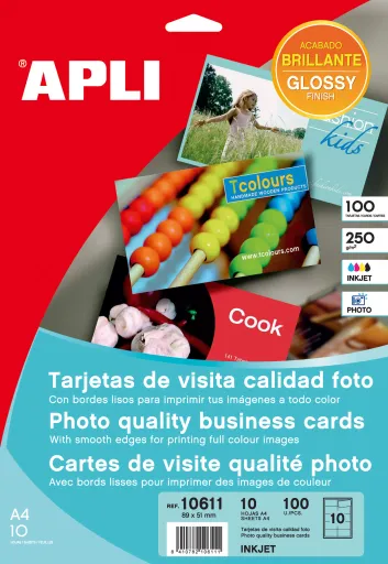 Tarjetas de Visita, Calidad Fotográfica, 250 g, 89 x 51 mm