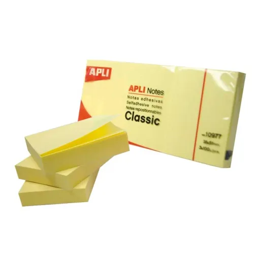 Notas Adhesivas 40x50 mm Amarillas Pack 3 Blocs – APLI