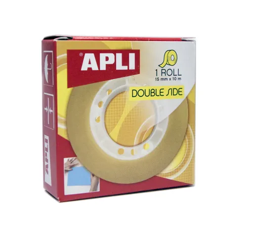 Cinta Adhesiva de Doble Cara Transparente 15m x 10mm