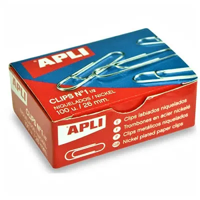 Clips Nº 1 26mm Caja: 100 Unidades Apli