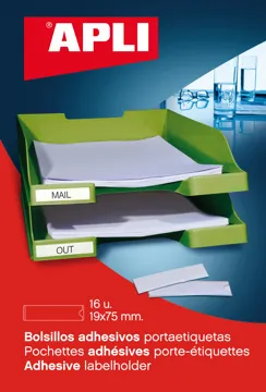 Bolsa Porta Etiquetas Autoadhesivas 55x102mm Transparente – Pack de 6 Hojas