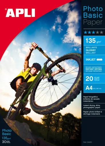 Papel Fotográfico Brillante A4 – 135 g – Pack de 20 Hojas