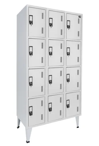 Taquillas Metálicas Triple Gris 1900x900x500 mm – 12 Puertas Standard