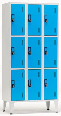 Taquillas Metálicas de Color Triples Con 9 Puertas – 1900x900x500 mm