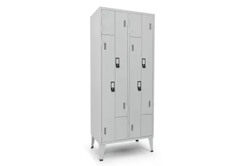 Taquillas Metálicas Dobles Grises 1900x775x500 mm – 4 Puertas en L Standard