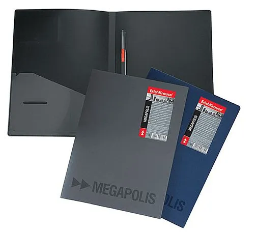 Carpeta de Plástico Azul A4 Con Herrajes y Bolsillo Interior
