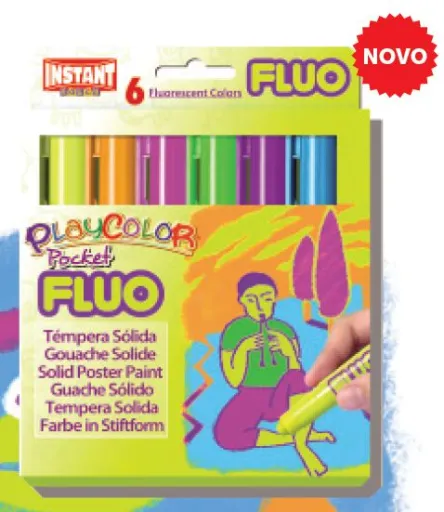 Gouache Sólido PlayColor Fluorescente 12 Unid Pocket - PlayColor