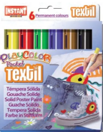 Gouache Sólido PlayColor Textil Pocket 6 Unid - PlayColor
