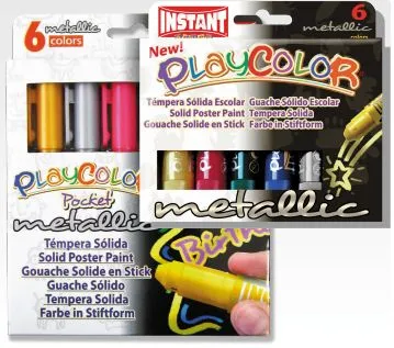 Gouache Sólido PlayColor Metálico 6 Unid - PlayColor