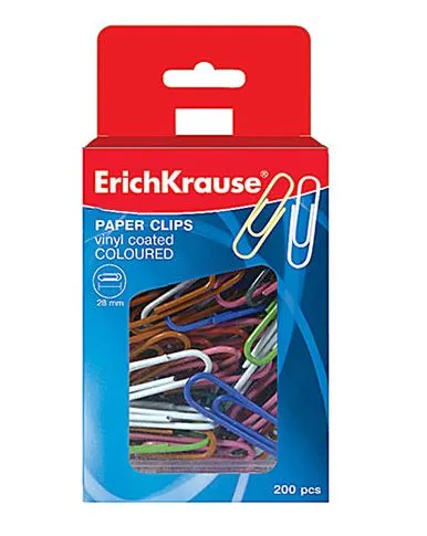 Clips Metálicos de Colores Plastificados 28 mm – 200 Unidades - Erichkrause