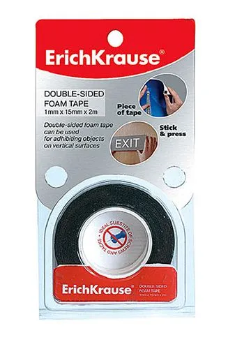 Cinta Adhesiva de Espuma de Doble Cara 2m x 15mm – ErichKrause