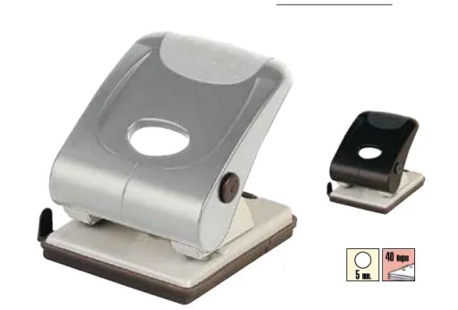 Perforadora Con Regla Plus Office 190 Blanca 2 Agujeros 5 mm
