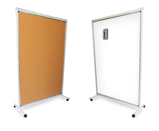 Biombo 180x120cm Blanco / Corcho Con Ruedas - Bi Office