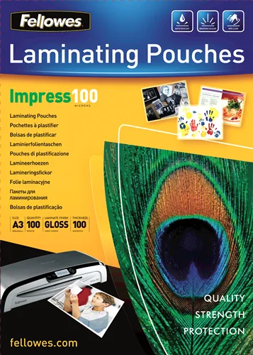 Fundas de Plastificar A4 100 Uds. 100 Micras Gloss - Fellowes