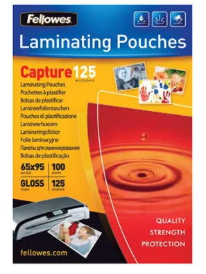 Fundas Para Plastificar 65x95 mm Fellowes – Compactas y Resistentes