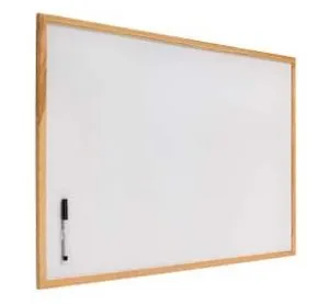 Pizarra Blanca Magnética 60x90 cm Con Marco de Madera