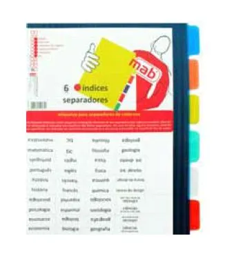 Separador A4 de Polipropileno – 6 Colores – Mab