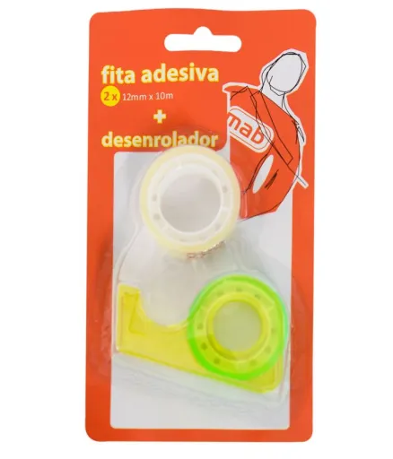 2x Cinta Adhesiva + Dispensador Blíster 12mm x 10m - Mab