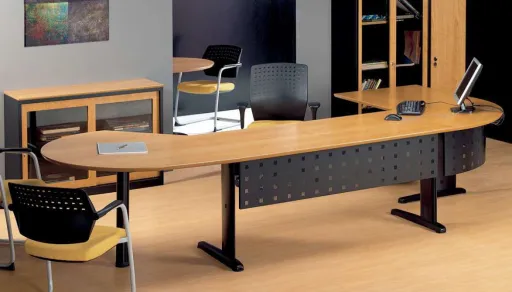 Mesa de Oficina 1200x800x720mm Con Esquina, Extensión y Gota – Scenic