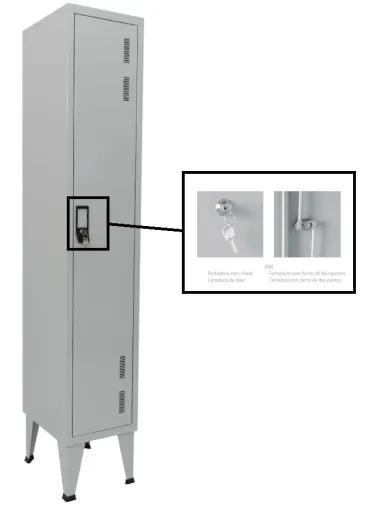 Taquillas Metálicas Simples Con 1 Puerta – 1700x300x500 mm Con Cerradura de Llave