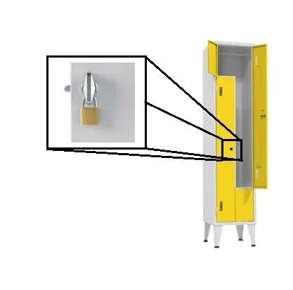 Taquillas Metálicas Simples en L Con 2 Puertas – 1900x400x500 mm Con Cerradura Metálica Para Candado
