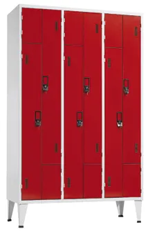 Taquillas Metálicas Triples en L Con 6 Puertas – 1900x1150x500 mm Standard