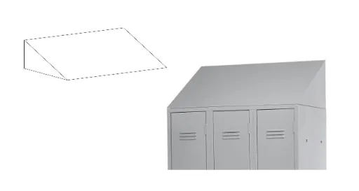 Techo Inclinado 250x900x500mm Para Taquillas Metálicas Triples de 3/6/9 Taquillas