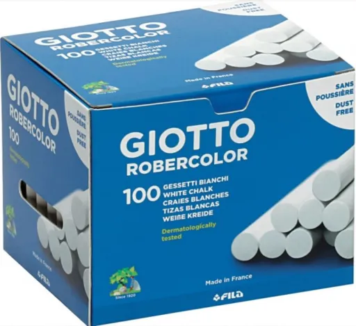 Tiza Escolar Robercolor Blanca – Caja Con 100 Unidades – Giotto