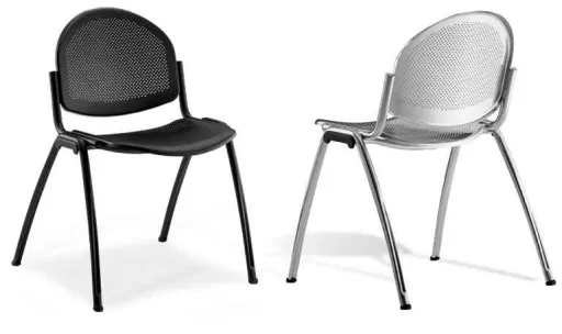 Silla de Oficina de Visita FIJA 501 Chapa Perforada Cromada