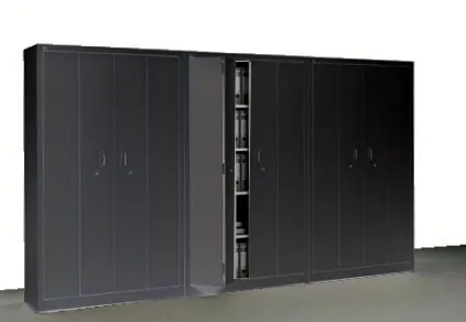 Armario de Oficina Con Puertas Plegables 1950x1000x420mm Negro
