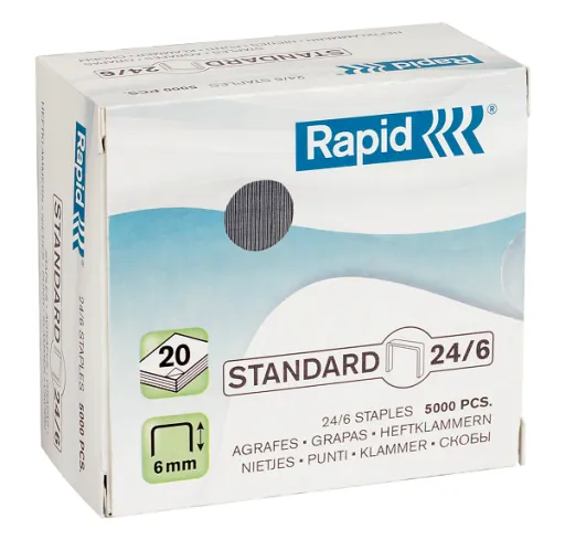 Grapas Nº 24/6 Standard Rapid - 5000 Unidades
