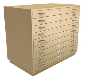 Archivador Horizontal de Madera Para Dibujos Con 9 Cajones - Riva