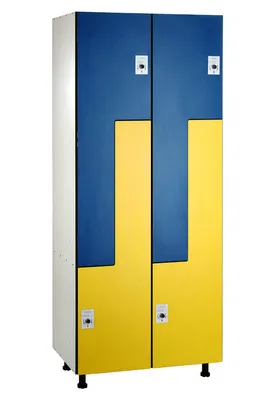 Taquillas Fenólicas Dobles en L (Z) – 4 Puertas, 1900x800x500mm