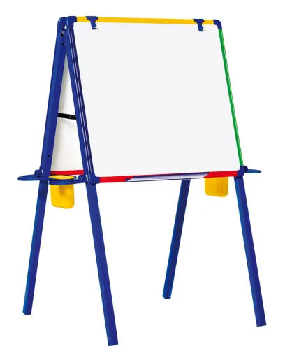 Bi Office - Pizarra Blanca Magnética Con Caballete 62x80 cm Flipchart Infantil Con Marco de Plástico