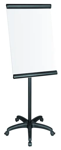Bi Office - Pizarra Blanca Flip Chart Magnética Con Ruedas 70x100 cm Negra