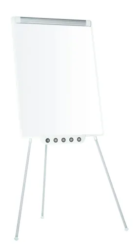 Bi-Office – Pizarra Blanca Trípode Flip Chart Magnética 70x100 cm Con Marco Blanco
