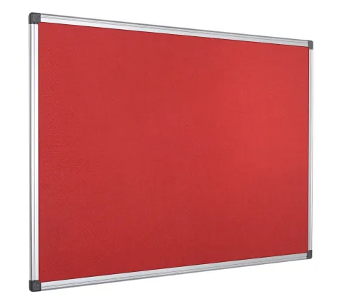 Bi Office - Pizarra Expositora de Fieltro 90x120 cm Rojo Marco de Aluminio Maya