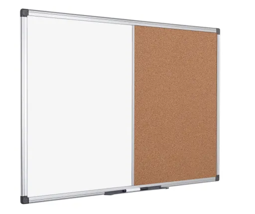 Bi-Office – Pizarra Combinada Maya 90x120 cm Corcho / Blanco Magnético Marco de Aluminio