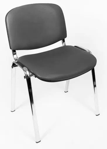 Silla de Oficina de Visita Madrid de Piel Sintética Cromada