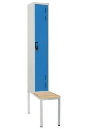 Taquillas Metálicas Simples Con Banco – 2170x300x800 mm en Color Gris (Vestiario)