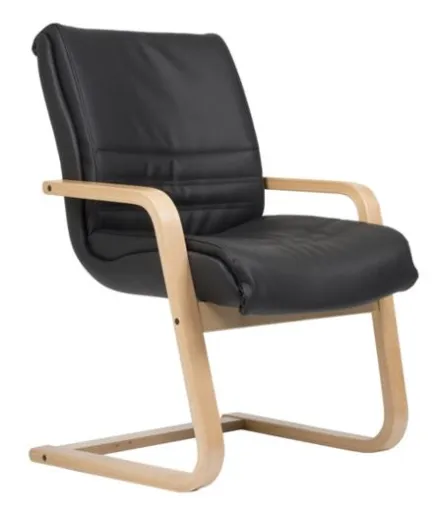 Silla de Oficina Visitante Confort Con Brazos de Madera