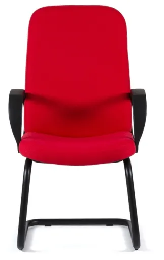 Silla Fija Ejecutiva Con Base Trineo Negra y Brazos de PVC