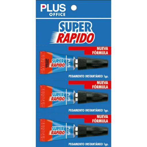 Pegamento Instantáneo Plus "Súper Rápido" 1g – Blíster 3 Unidades