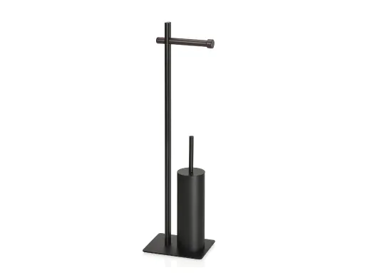 Soporte WC 2 en 1 Andrea House Negro y Nogal 20x16x76 cm – Diseño Elegante y Funcional