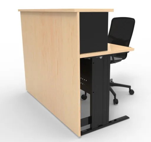 Mostrador Recepción Soho 800x800x1100 Melamina Negro Negro