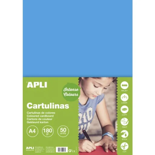 Cartulina Azul A4 210x297 mm 170g - 50 Hojas - Apli