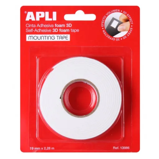 Cinta Adhesiva de Doble Cara 3D 19mm x 2,28m – Apli