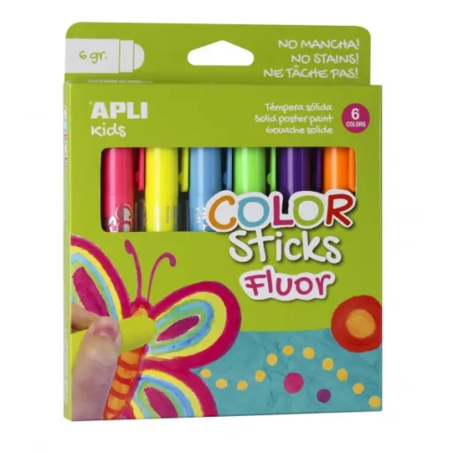 Lápices de Cera 6 Colores Neón - Apli