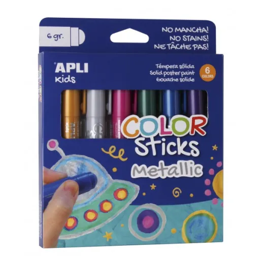 Lápices de Cera 6 Colores Metálicos - Apli